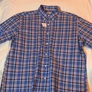 Jos. A. Bank Blue and White Plaid Button Down Shirt